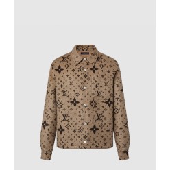 모노그램 더블 페이스 울, 실크 앤드 캐시미어 블렌드 오버셔츠