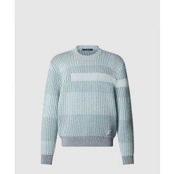 자카드 코튼 크루넥