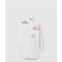 트래블 스탬프 롱 셔츠