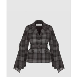 벨트 재킷 탈착식 스카프