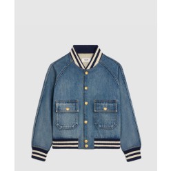 테디 재킷 클린 오션 브리드 워시 데님