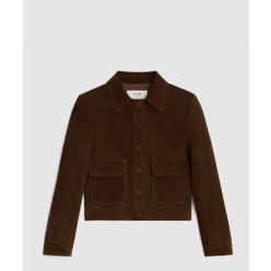 스트레이트 컷 블루종 재킷 스웨이드