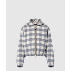 더블 페이스 체크 집업 재킷