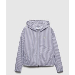 스트라이프 포플린 블루종 재킷