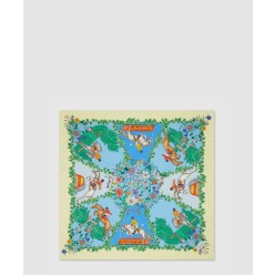 올오버 플로라 프린트 실크 까레 810870