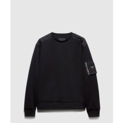 리나일론 디테일 코튼 스웨트셔츠