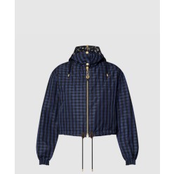 후디드 체크 재킷