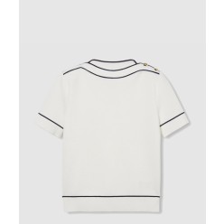 프린트 니트 톱