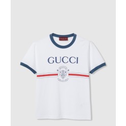 프린트 디테일의 코튼 저지 티셔츠