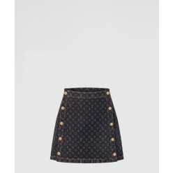 모노그램 데님 미니 스커트