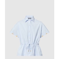 드로스트링 웨이스트 코튼 포플린 셔츠