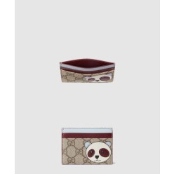 판다 디테일의 바이컬러 GG 카드 케이스 818769