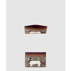 판다 디테일의 바이컬러 GG 카드 케이스 818769