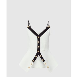 버튼드 페플럼 톱