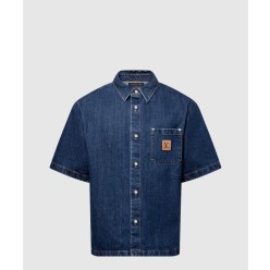시그니처 데님 쇼트 슬리브드 셔츠