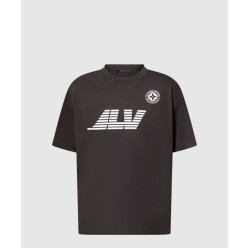 워시드 프린티드 코튼 티셔츠