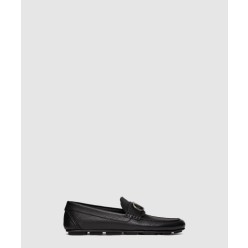 브이 로고 송아지 가죽 드라이빙 슈즈