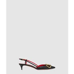 브이로고 시그니처 송아지 가죽 슬링백 펌프스 5W2S0Q