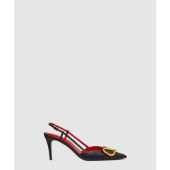 브이로고 시그니처 송아지 가죽 슬링백 펌프스 4W2S0R