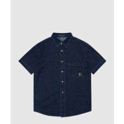 시그니처 데님 쇼트 슬리브드 셔츠