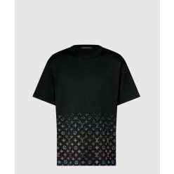 모노그램 그라디언트 엠벨리시드 쇼트 슬리브드 크루넥