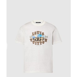 그래픽 코튼 앤드 리넨 블렌드 티셔츠