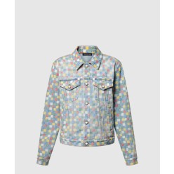 다미에 데님 트러커 재킷