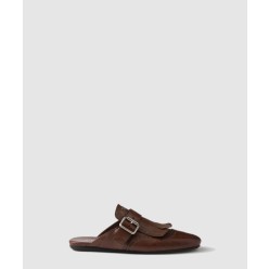 셔플 프린지 가죽 뮬 1S973N