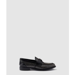 스터드 장식 샤이니 레더 로퍼 1D814N