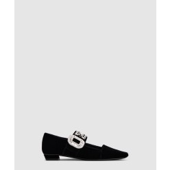 벨 비비에 크리스탈 벨벳 메리 제인 발레 플랫 0074