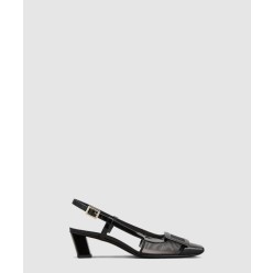 벨 비비에 슬링백 메쉬 패브릭 펌프스 0064