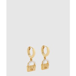 바게트 클러치 모양 진주 이어링 8AH616