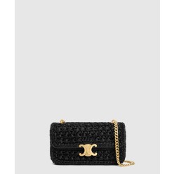 CLAUDE 라피아 이펙트 텍스타일 체인 숄더백 112252