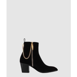 Yoz The Lips 벨벳 지퍼 앵클 부츠 3221273