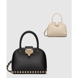 가라바니 락스터드 그레인 송아지 가죽 스몰 핸드백