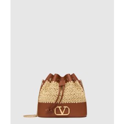 VLOGO SIGNATURE 라피아 미니 버킷백