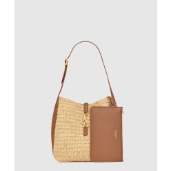 라피아 및 가죽 소재의 유연한 le 5 à 7 스몰백 823812