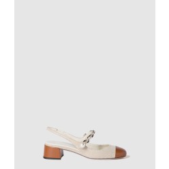 가죽 백 스트랩 힐 캔버스 5I045E