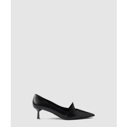 투톤 브러시드 레더 펌프스 검은색 1I976N