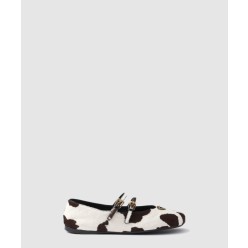 프린트 가죽 발레리나 1F794N