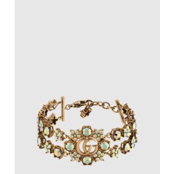 더블 G 플라워 크리스털 팔찌 753867