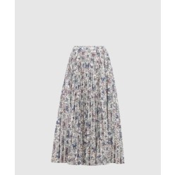 플리츠 미디 스커트