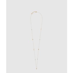 메탈 소재의 라인스톤 롱 네크리스 697936