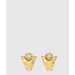 텍스처드 지오메트릭 카보숑 이어링 820304