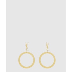 메탈 소재의 CASSANDRE 펜던트 후프 이어링 784142