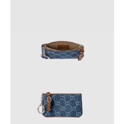 GG 엠블럼 데님 키 케이스 819113