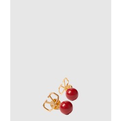 가라바니 V로고 진주 드롭 이어링