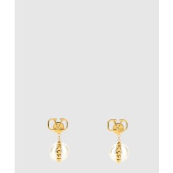 드롭 V로고 스터드 이어링