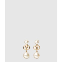 크리스털 장식 브이로고 시그니처 이어링