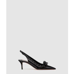 페이턴트 가죽 락스터드 케이지 펌프스 4W2S0I